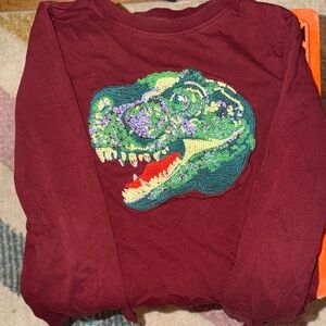 Lands' End Maroon Graphic Sweatshirt